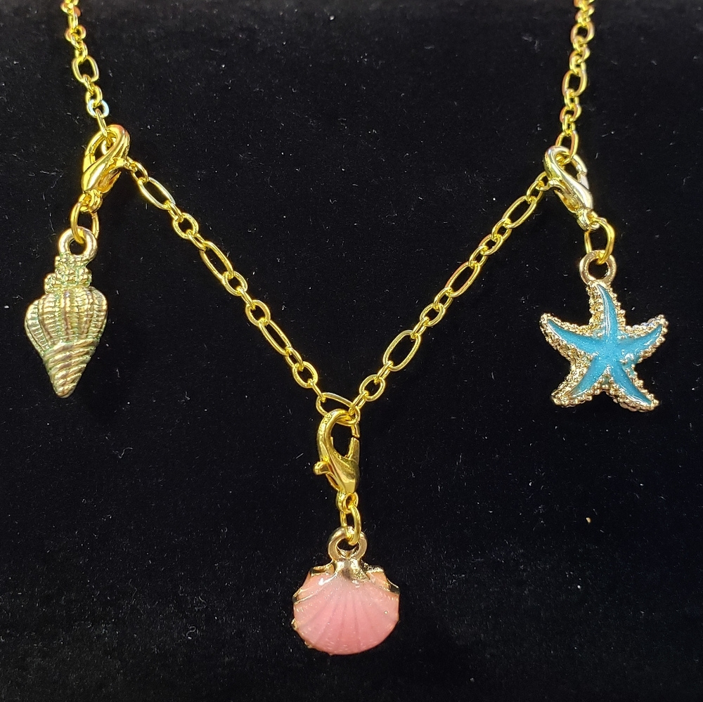 🧵Handmade🧵 Gold Plated Ocean Charm Bracelet
